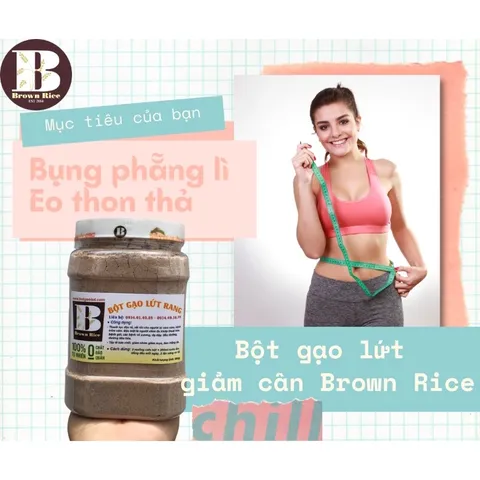 BỘT GẠO LỨT giảm cân BROWN RICE rang tay (hũ 800gr)