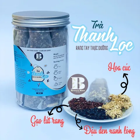 Trà gạo lứt đậu đen hoa nhài hoa cúc detox thanh lọc giảm stress Brown Rice