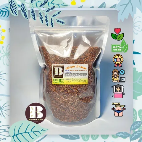 Trà gạo lứt giảm cân BROWN RICE rang tay 800gr