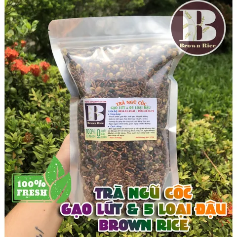Trà ngũ cốc Gạo Lứt và 5 loại đậu Brown Rice 01kg