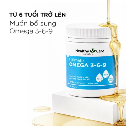 [ Nhập khẩu] ￼Viên Uống Hỗ Trợ Tim Mạch, Huyết Áp Healthy Care Omega 3 6 9 Ultimate 200 Viên