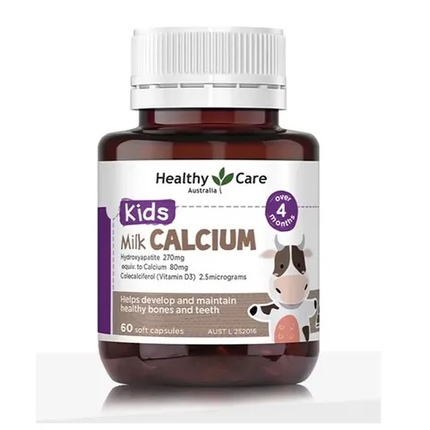 [ Nhập khẩu ] Viên uống canxi Milk calciumHealthy Care Bổ Sung Canxi Cho Trẻ Trên 4 Tháng Tuổi Milk Calcium 60 Viên