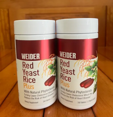 Viên Uống GIẢM Mỡ, Giảm NGUY CƠ TIM MẠCH WEIDER RED YEAST RICE PLUS 1200mg - 240 viên Hàng Xách Tay Của Mỹ