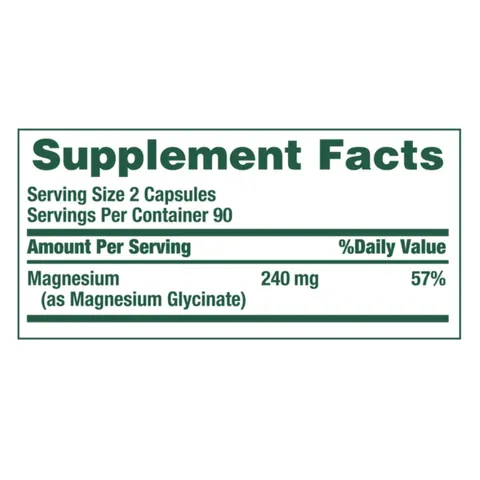 Magie Glycinate 240mg Nature's Bounty - Hỗ trợ sức khỏe tim mạch cho giấc ngủ sâu giảm stress sản xuất Mỹ