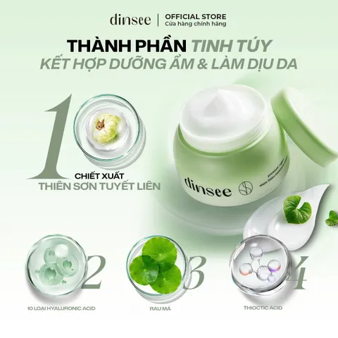 Kem Dưỡng Ẩm Thuần Chay Thiên Sơn Tuyết Liên - Dinsee Premium Vegan Snow Lotus Moisture Cream