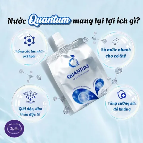 Nước Uống Hydrogen Quantum/ hỗ trợ bù nước bù khoáng/ hỗ trợ giảm trào ngược dạ dày/10 túi x 350ml dạng túi uống
