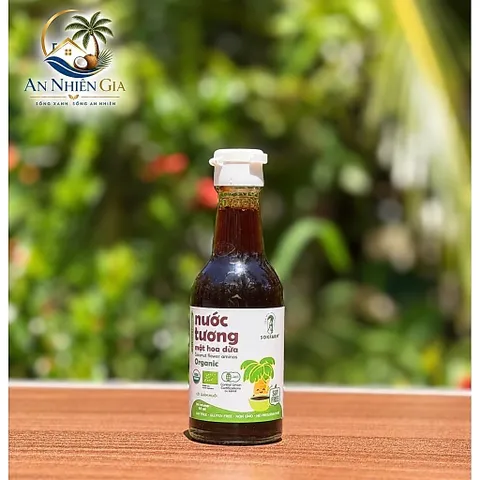 Nước tương ăn dặm ít muối không chất bảo quản 60ml - nước tương mật hoa dừa Sokfarm