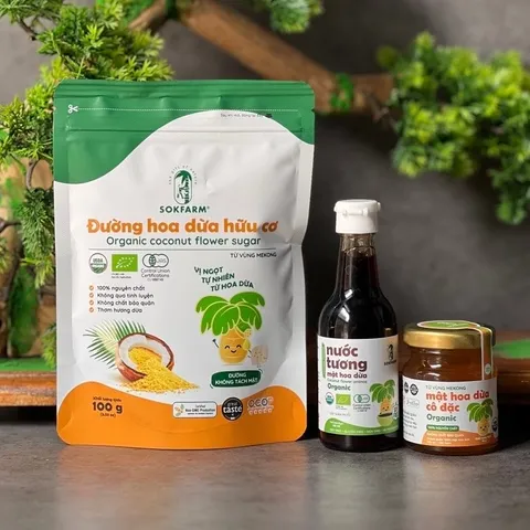 Combo 3 sản phẩm gia vị cho trẻ em từ mật hoa dừa Sokfarm