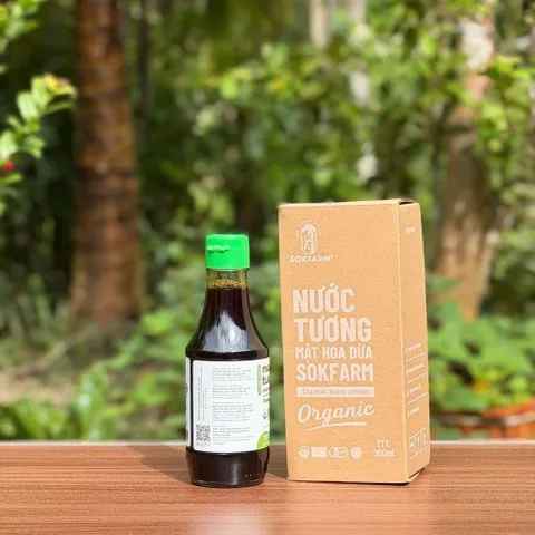 Nước tương cho bé ăn dặm từ mật hoa dừa Sokfarm 200ml