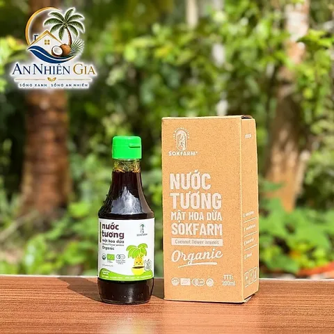 Nước tương cho bé ăn dặm từ mật hoa dừa Sokfarm 200ml