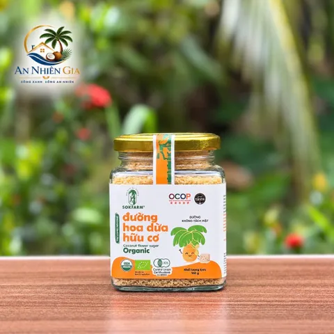 Đường hoa dừa hữu cơ Sokfarm 160g - Đường hữu cơ cho bé ăn dặm.