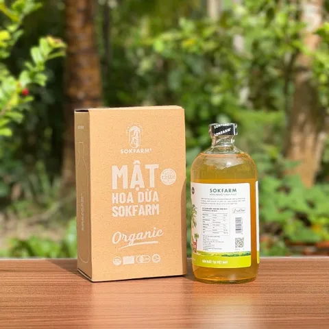Giấm mật hoa dừa hữu cơ Sokfarm 500ml.