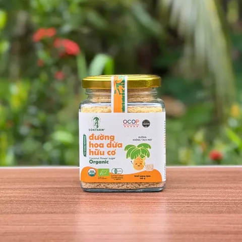 Đường hoa dừa hữu cơ Sokfarm 160g - Đường hữu cơ cho bé ăn dặm.