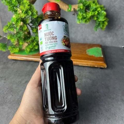 Nước tương Sokfarm dành cho người ăn kiêng đậu nành dòng nắp đỏ 500ml