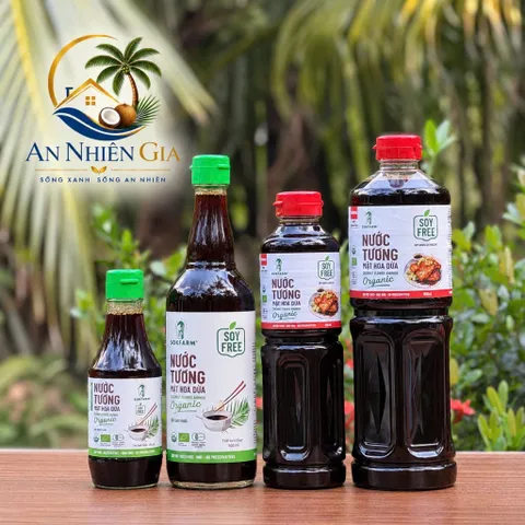 Nước tương mật hoa dừa hữu cơ Sokfarm - Nước tương không đậu nành.