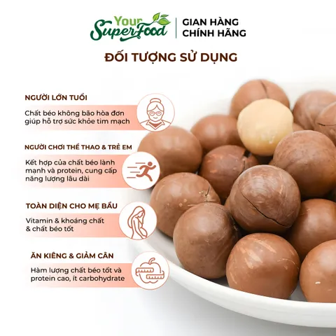 Macca Úc Thượng Hạng, Nứt vỏ, Túi 500g - Your Superfood