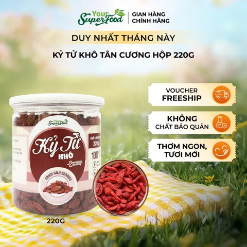 Kỷ Tử Đỏ (Câu Kỉ Tử) Sấy Khô An Mộc Sắc Giúp Đẹp Da, Bổ Máu, Dễ Ngủ, Sáng Mắt, Làm Trà Dưỡng Nhan, Chè Dưỡng Nhan