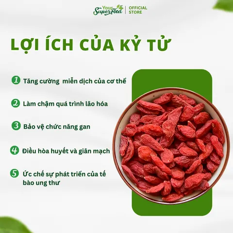 Kỷ Tử Đỏ (Câu Kỉ Tử) Sấy Khô An Mộc Sắc Giúp Đẹp Da, Bổ Máu, Dễ Ngủ, Sáng Mắt, Làm Trà Dưỡng Nhan, Chè Dưỡng Nhan