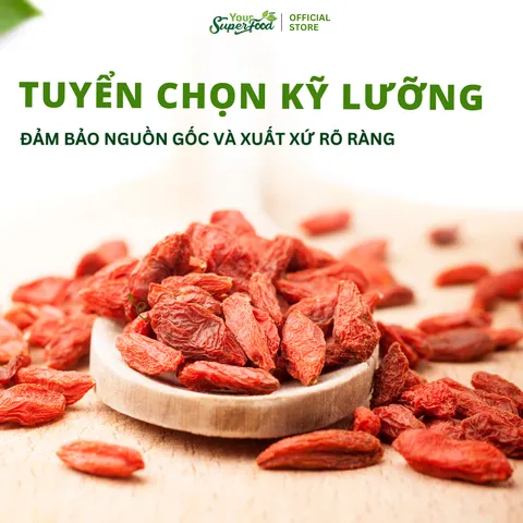 Kỷ Tử Đỏ (Câu Kỉ Tử) Sấy Khô An Mộc Sắc Giúp Đẹp Da, Bổ Máu, Dễ Ngủ, Sáng Mắt, Làm Trà Dưỡng Nhan, Chè Dưỡng Nhan