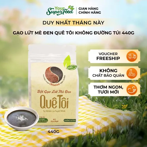 Gạo Lứt Mè Đen Quê Tôi, Có đường và Không đường, Túi 440g - Your Superfood