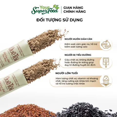 Gạo Lứt Mè Đen Quê Tôi, Có đường và Không đường, Túi 440g - Your Superfood