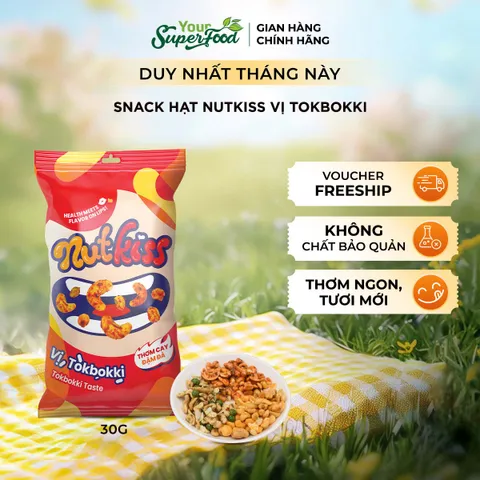 Snack Nutkiss Your Superfood – Combo Vị Chanh Dừa, Tokbokki, Phô Mai 30g, Bánh Ăn Vặt Cho Bé