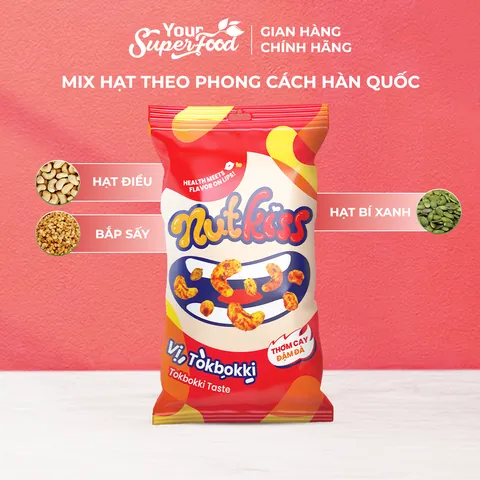 Snack Nutkiss Your Superfood – Combo Vị Chanh Dừa, Tokbokki, Phô Mai 30g, Bánh Ăn Vặt Cho Bé