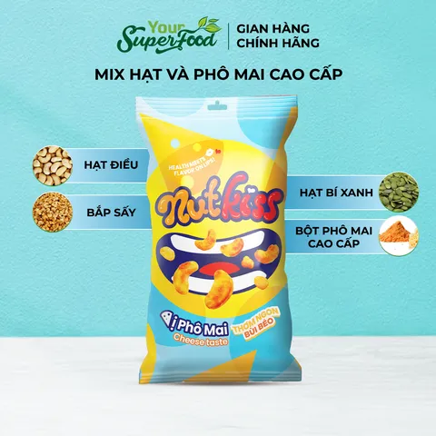 Snack Nutkiss Your Superfood – Combo Vị Chanh Dừa, Tokbokki, Phô Mai 30g, Bánh Ăn Vặt Cho Bé