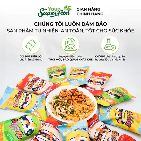 Snack Nutkiss Your Superfood – Combo Vị Chanh Dừa, Tokbokki, Phô Mai 30g, Bánh Ăn Vặt Cho Bé
