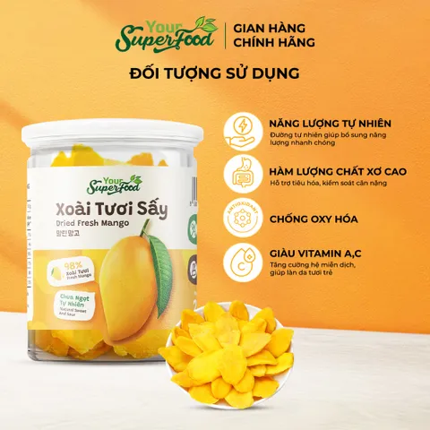 Xoài Sấy Dẻo Ít Đường 2% Đường Thơm Ngon Từ Your Superfood