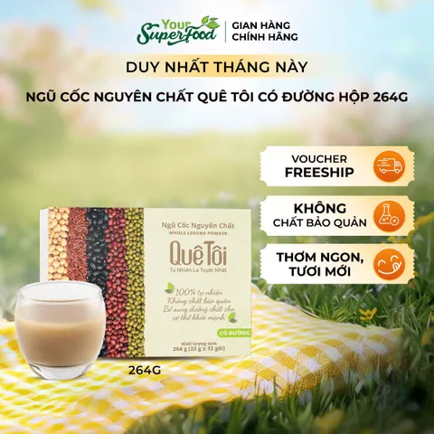 Ngũ Cốc Nguyên Chất Quê Tôi, Không Đường, Hộp 264g - Your Superfood