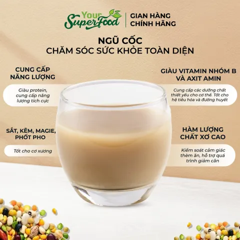 Ngũ Cốc Nguyên Chất Quê Tôi, Không Đường, Hộp 264g - Your Superfood