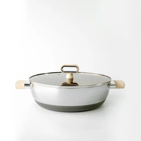 Nồi lẩu siêu chống dính Haatz HTA830Titanium Aura, size 30 cm, 2 quai