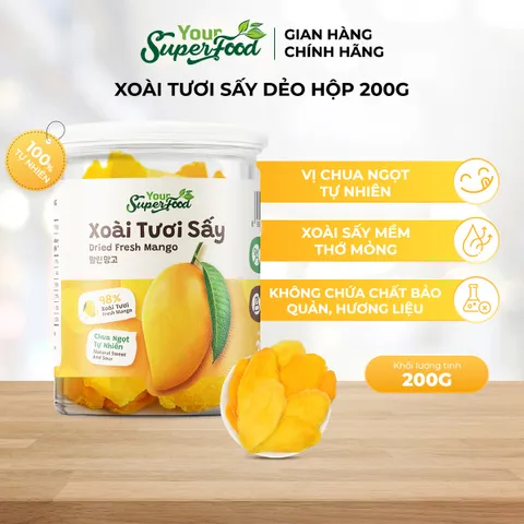 Xoài Sấy Dẻo Ít Đường 2% Đường Thơm Ngon Từ Your Superfood
