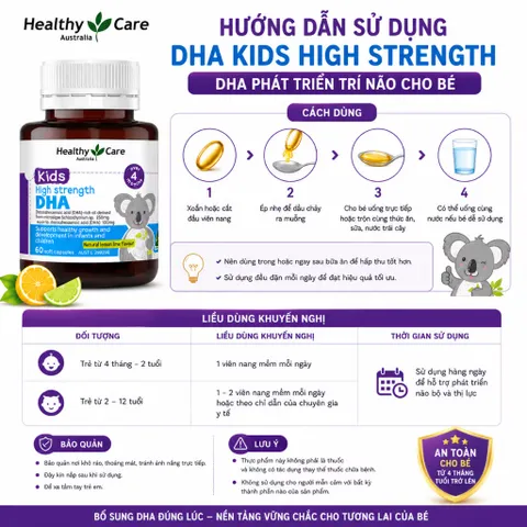 [ Nhập khẩu ] Viên bổ sung DHA Healthy Care của Úc 60 viên