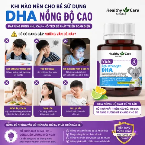 [ Nhập khẩu ] Viên bổ sung DHA Healthy Care của Úc 60 viên