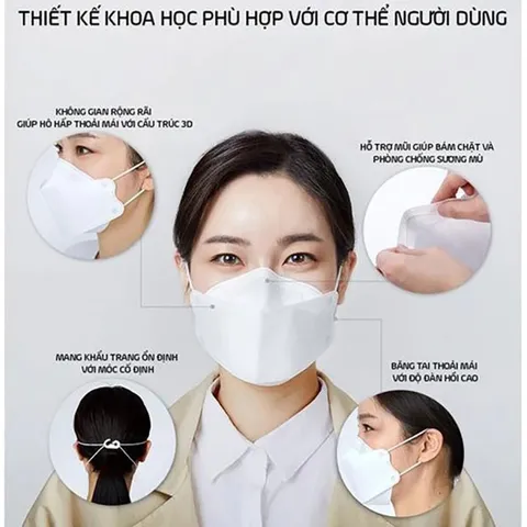 Thùng 300 Cái Khẩu trang Cá 4D KF94  AN VIỆT chính hãng 4 lớp kháng khuẩn chống tia UV