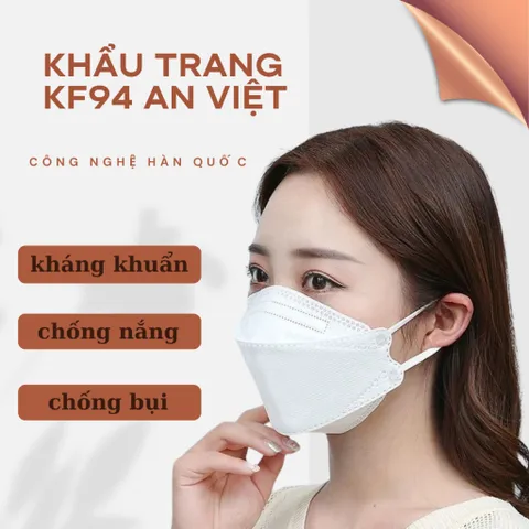 Thùng 300 Cái Khẩu trang Cá 4D KF94  AN VIỆT chính hãng 4 lớp kháng khuẩn chống tia UV