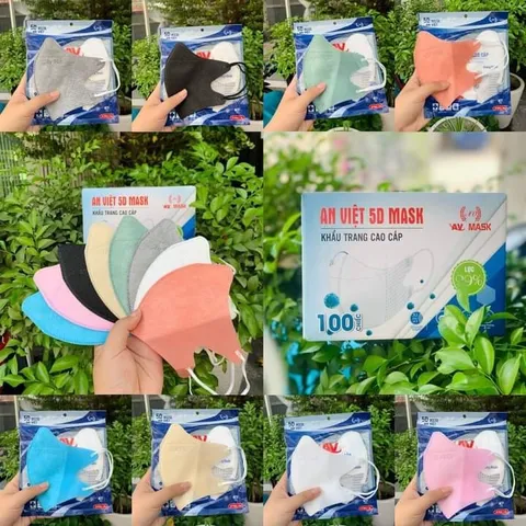 [ Thùng 200 chiếc ] Khẩu Trang An Việt y tế 5D 3 lớp kháng khuẩn kháng giọt bắn chống tia UV