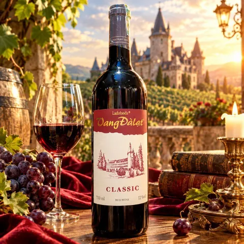 Vang Đỏ Đà Lạt Classic Red Wine  - 12đ.ộ  Chai 750ml
