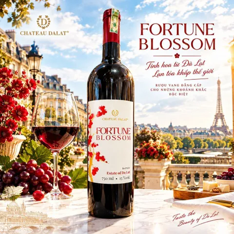 Vang Đỏ Fortune Blossom 15%độ Red La.bel Chai 750mil - Vang Đà Lạt Ladofoods