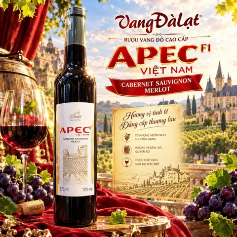 Vang Đỏ Apec (Cabernet Sauvignon Merlot) Red Wine 12đ.ộ  Chai 375ml - Vang Đà Lạt Ladofoods