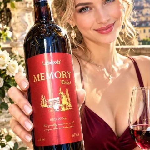 Vang Đỏ Đà Lạt Memory 15%Độ Chai 750mil - Vang Đà Lạt Ladofoods