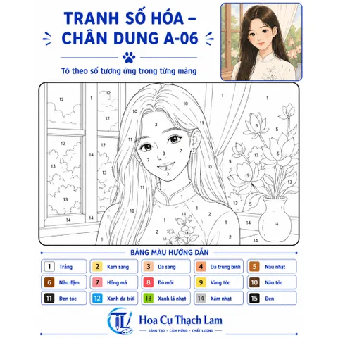 BỘ 10 TRANH SỐ HÓA CHÂN DUNG CÁ NHÂN – TÔ THEO SỐ, DỄ TÔ, DỄ HOÀN THÀNH