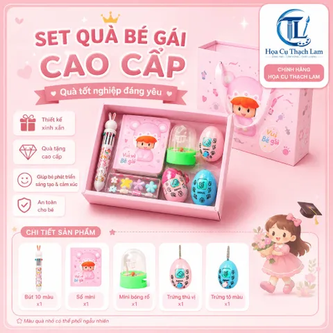 Bộ Quà Tặng Tốt Nghiệp Cho Bé Trai Bé Gái, Hộp Quà Đồ Chơi Văn Phòng Phẩm Dễ Thương