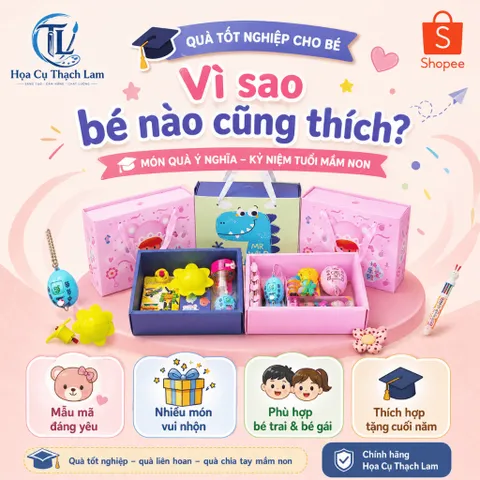 Bộ Quà Tặng Tốt Nghiệp Cho Bé Trai Bé Gái, Hộp Quà Đồ Chơi Văn Phòng Phẩm Dễ Thương