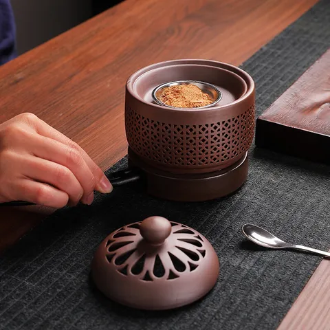 Lò xông trầm hương bằng điện bằng gốm cao cấp có đèn phát sáng( QUÀ :15g bột trầm kiến)