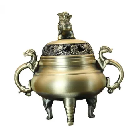 ĐỈNH XÔNG TRẦM BẰNG ĐỒNG MẪU MỚI SIZE TO  ( QUÀ TRI ÂN: Miếng trầm bỏ ví Tài Lộc)