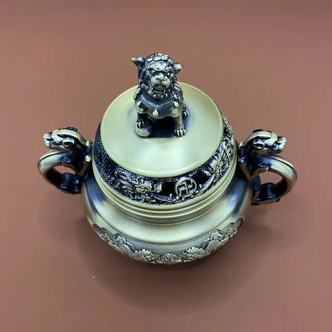 ĐỈNH XÔNG TRẦM BẰNG ĐỒNG MẪU MỚI SIZE TO  ( QUÀ TRI ÂN: Miếng trầm bỏ ví Tài Lộc)