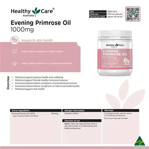 Tinh dầu hoa anh thảo Healthy Care Evening Primrose Oil 1000mg 910502
